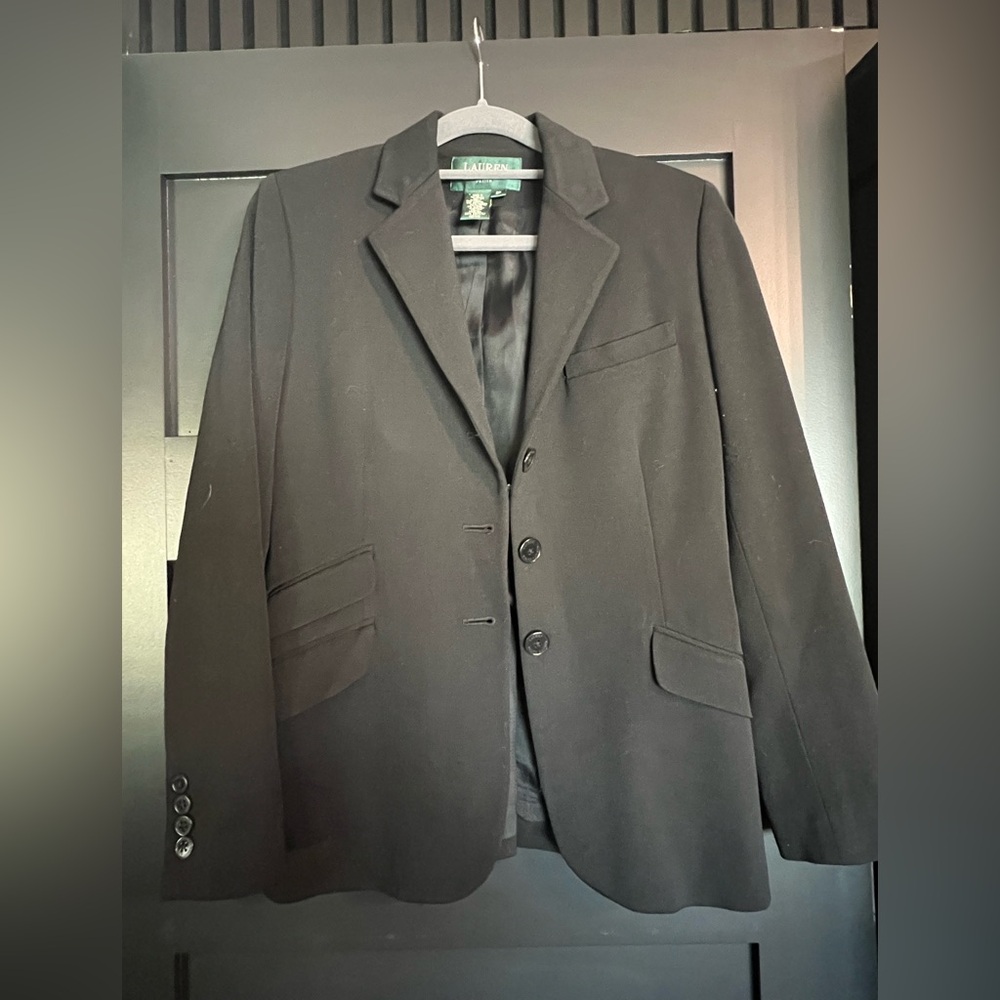 Ralph Lauren Black Women's Three-Button Sport Coat Blazer